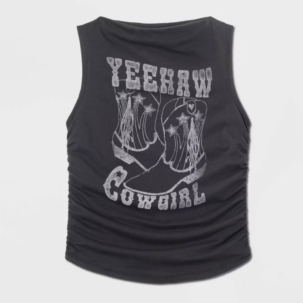 Wild Fable Ruched Graphic Tank Top - Picture 2 of 5